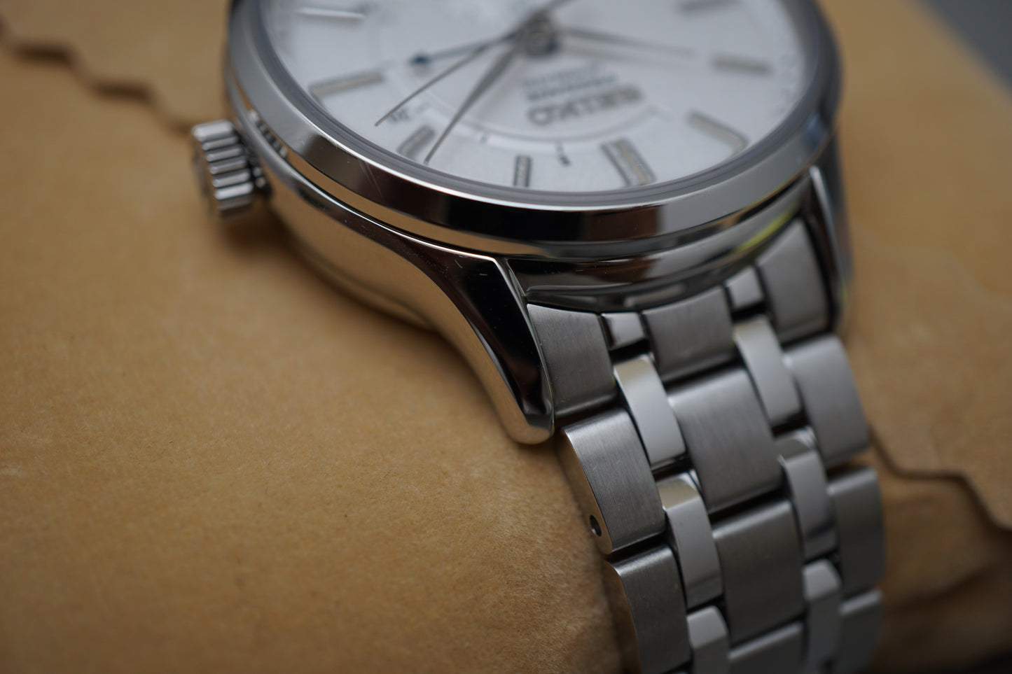 Seiko Presage SARY143 4R57 JDM White Dial Power Reserve Automatic Watch