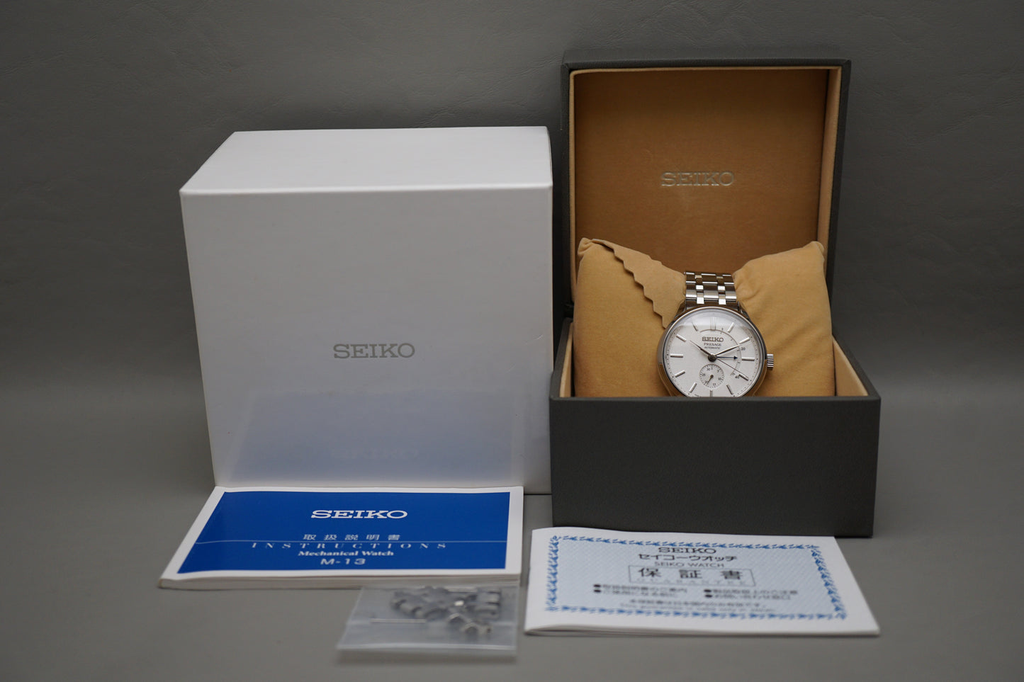 Seiko Presage SARY143 4R57 JDM White Dial Power Reserve Automatic Watch
