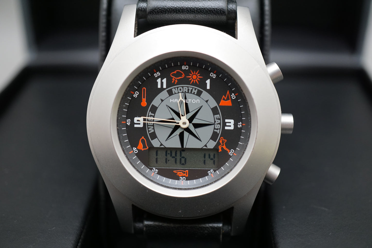 Hamilton Khaki 000091 Field Multi-Touch Compass Themometer Digital Quartz Watch