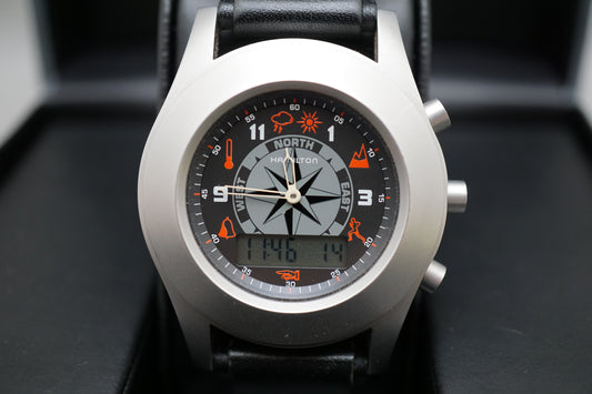 Hamilton Khaki 000091 Field Multi-Touch Compass Themometer Digital Quartz Watch