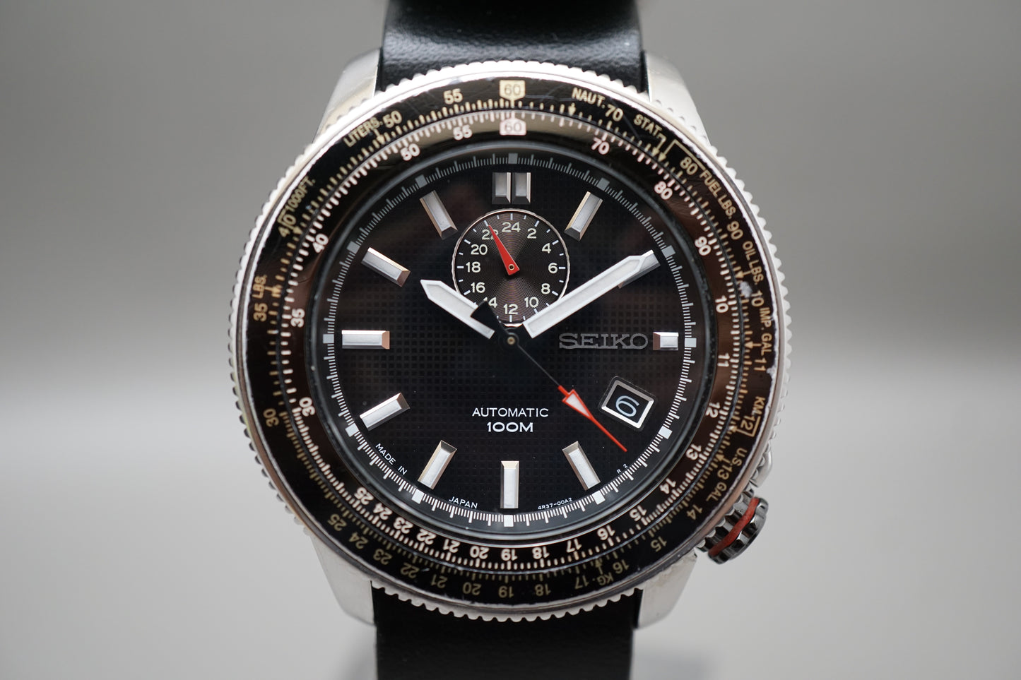 Seiko Superior SSA005 4R37 Black Dial Flight Computer Automatic Pilots Watch