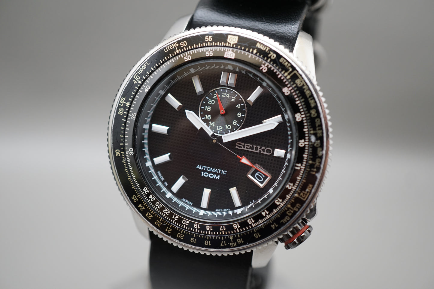 Seiko Superior SSA005 4R37 Black Dial Flight Computer Automatic Pilots Watch