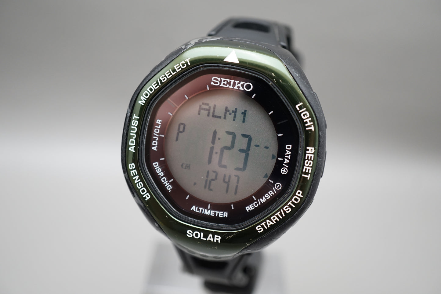Seiko Prospex SBEB005 S822 Green Digital Alpinist Solar Climbers Watch