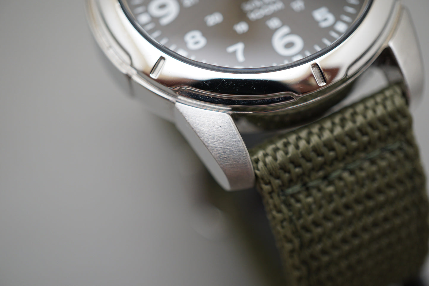 Seiko SNE095P2 V158 Field Style Numeral Dial Solar Quartz Watch Original Strap