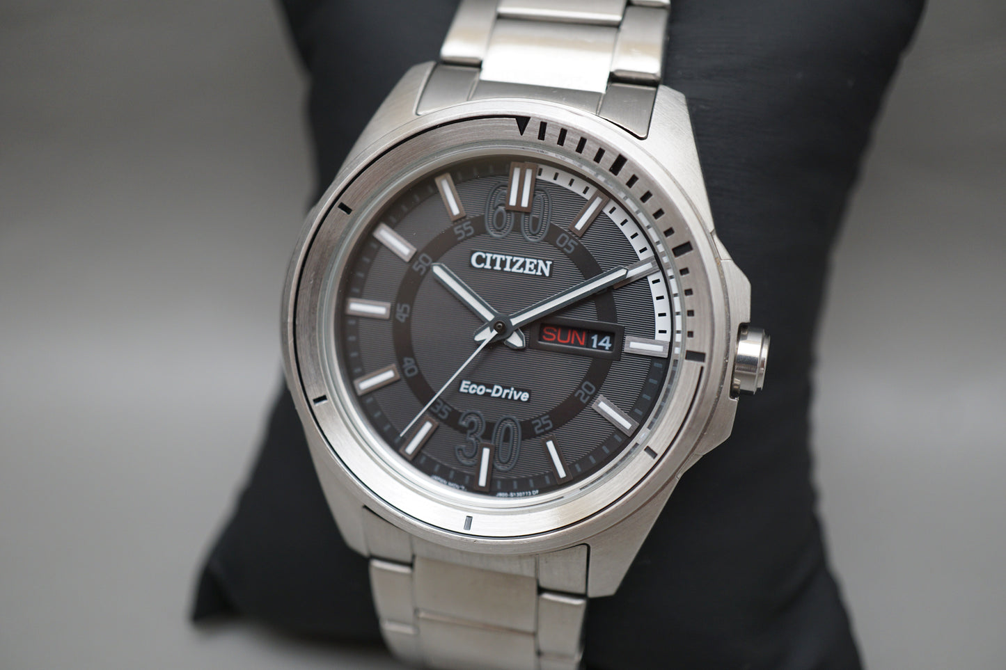 Citizen AW0030-55E Black Dial Stainless Steel Eco-Drive Solar Quartz Watch