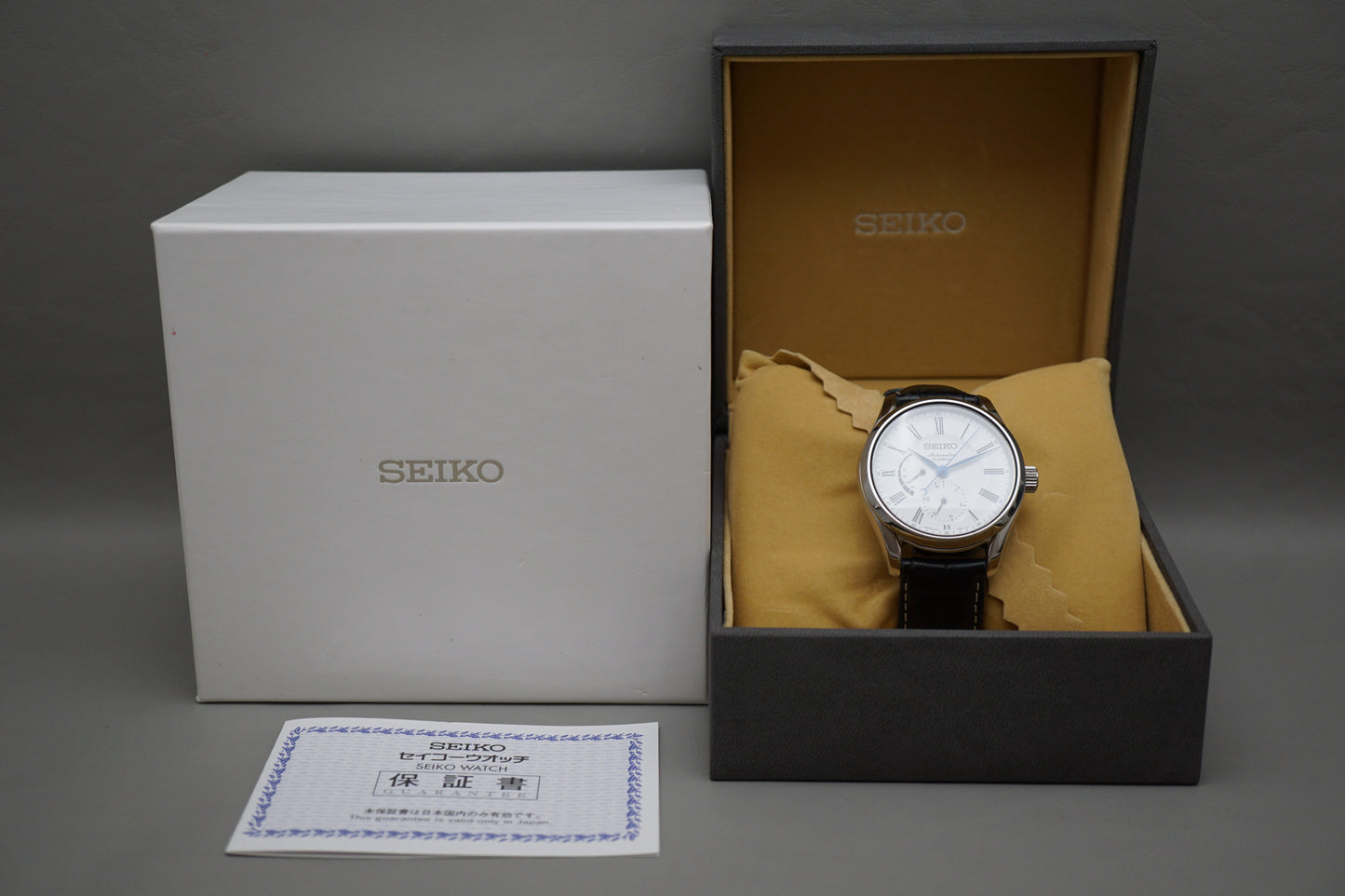 Seiko Presage SARW011 6R27 White Enamel Dial Power Reserve Automatic Watch