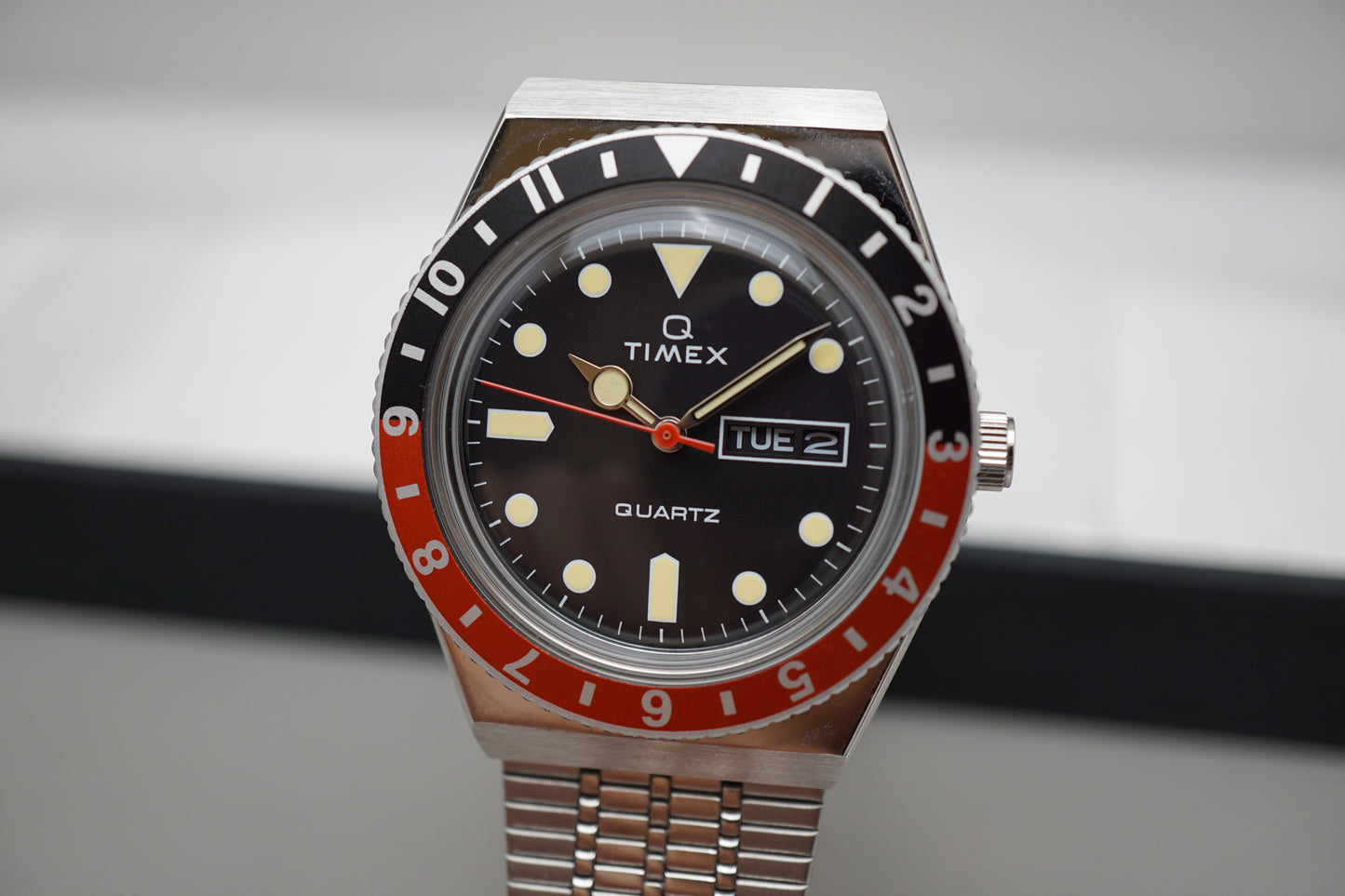 Timex TW2U61300 Q Black Red Coke Reissue Quartz Watch