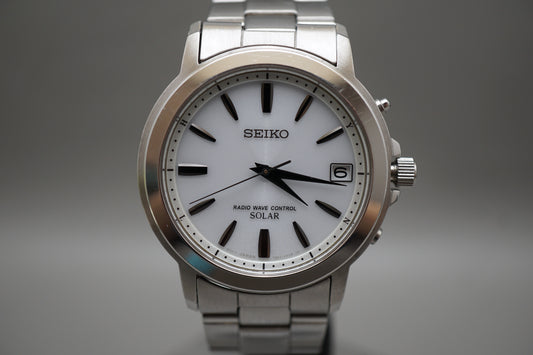 Seiko Spirit SBTM167 7B52 White Dial JDM Radio Wave Solar Quartz Watch