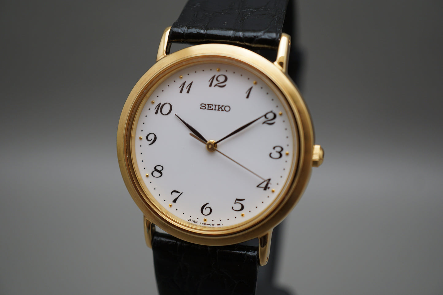 Seiko Spirit SCDP030 7N01 Gold Tone White Dial Quartz Watch