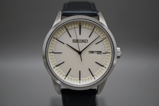 Seiko Selection SBPX125 V158 White Dial JDM Solar Quartz Watch