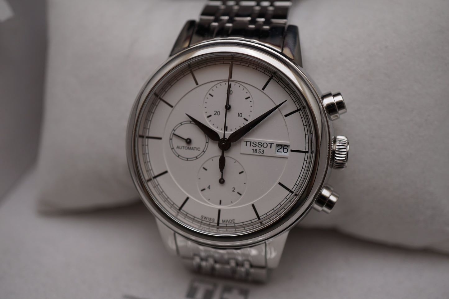 Tissot T085.427.11.011.00 Carson White Dial Automatic Chronograph Watch