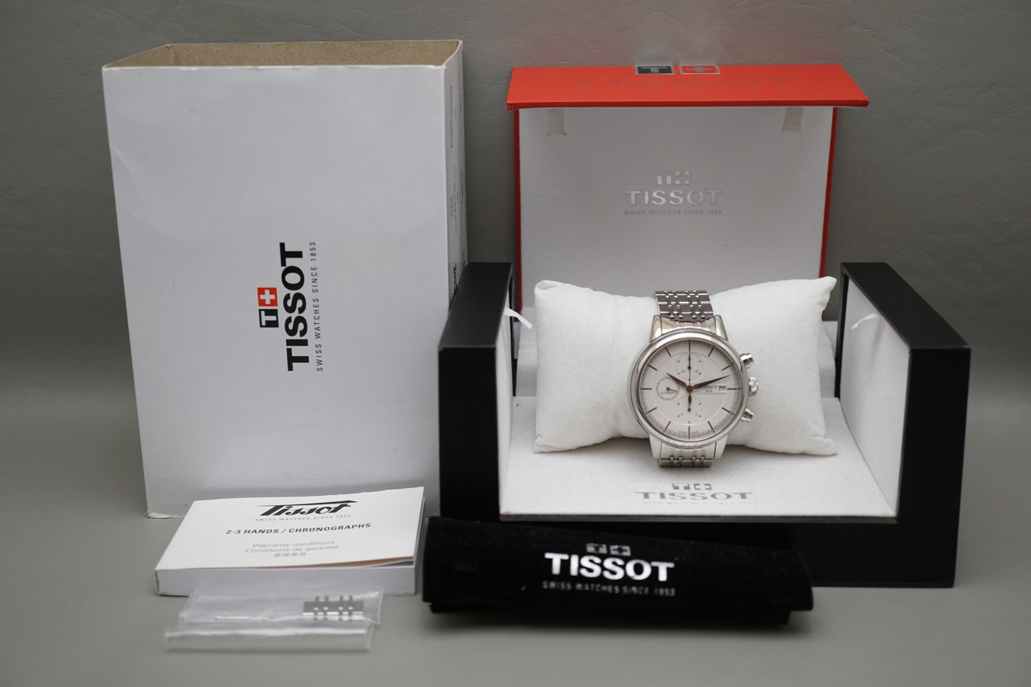 Tissot T085.427.11.011.00 Carson White Dial Automatic Chronograph Watch