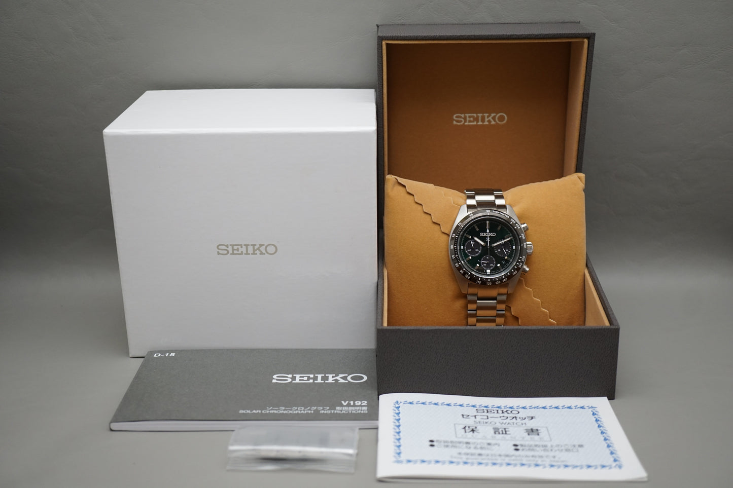 Seiko Prospex SBDL107 V192 Speedtimer Chronograph Green Dial Solar Quartz Watch