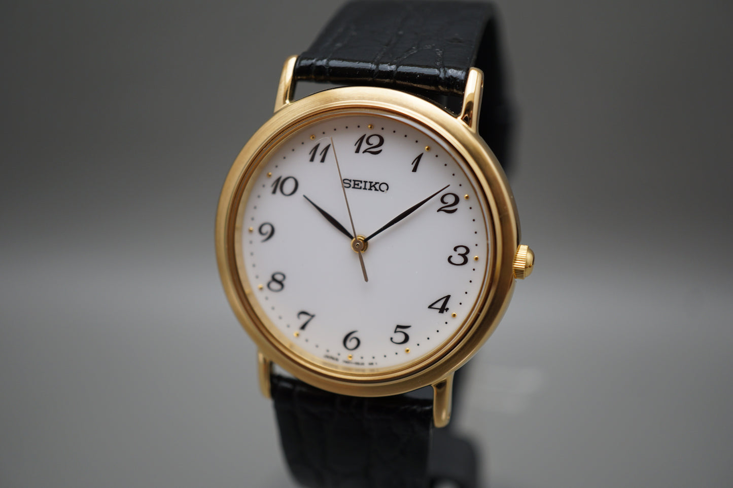 Seiko Spirit SCDP030 7N01 Gold Tone White Numeral Dial Quartz Watch