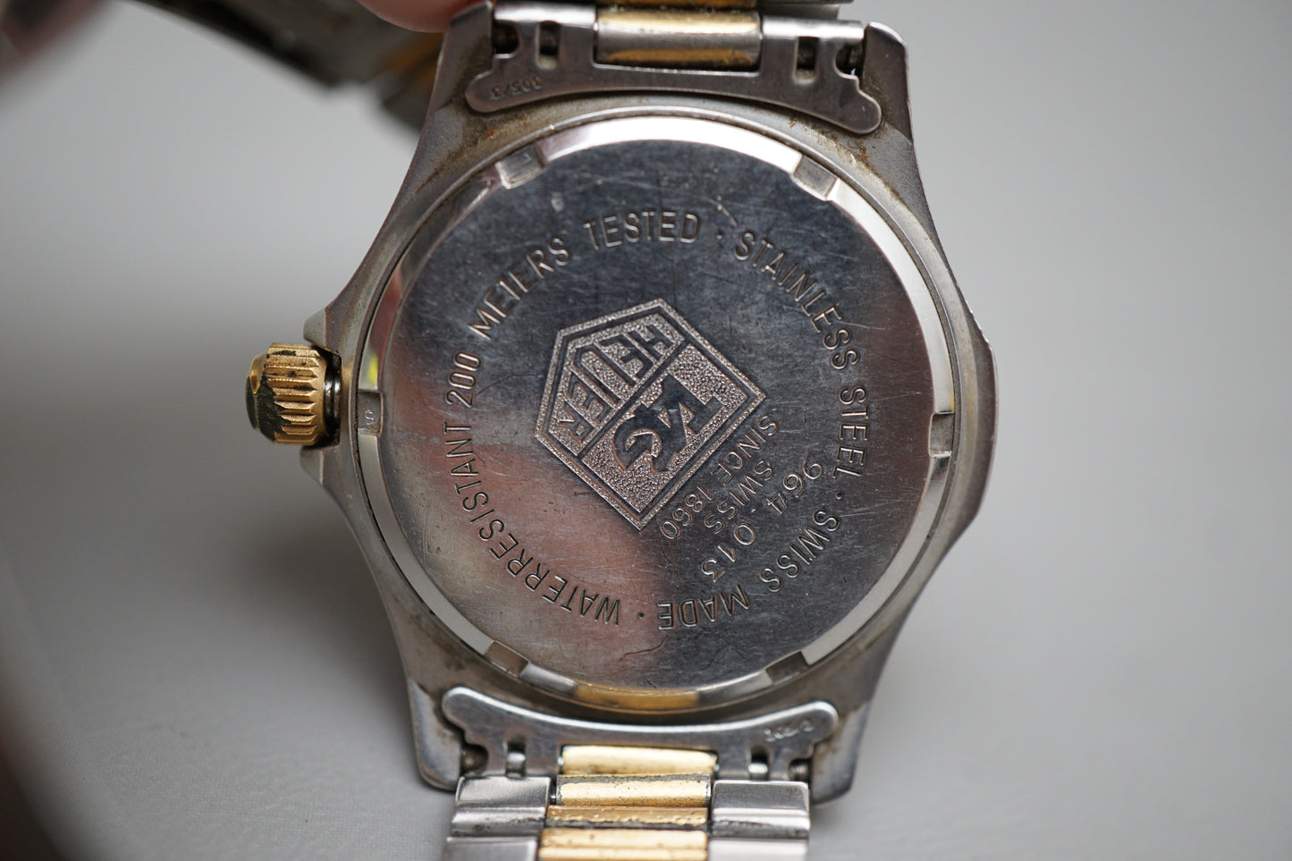 Vintage Tag Heuer 2000 964.013 Two Tone Gold Dial Professional Quartz Watch