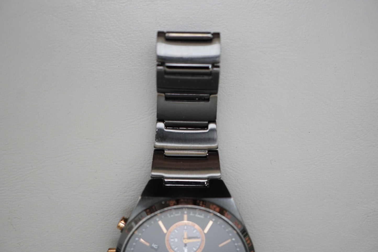 Seiko Spirit SBPJ039 V195 Black Rose Gold Tone World Time Solar Quartz Watch