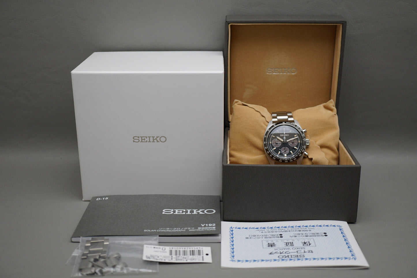 Seiko Prospex SBDL091 V192 Speedtimer Chronograph Black Dial Solar Quartz Watch