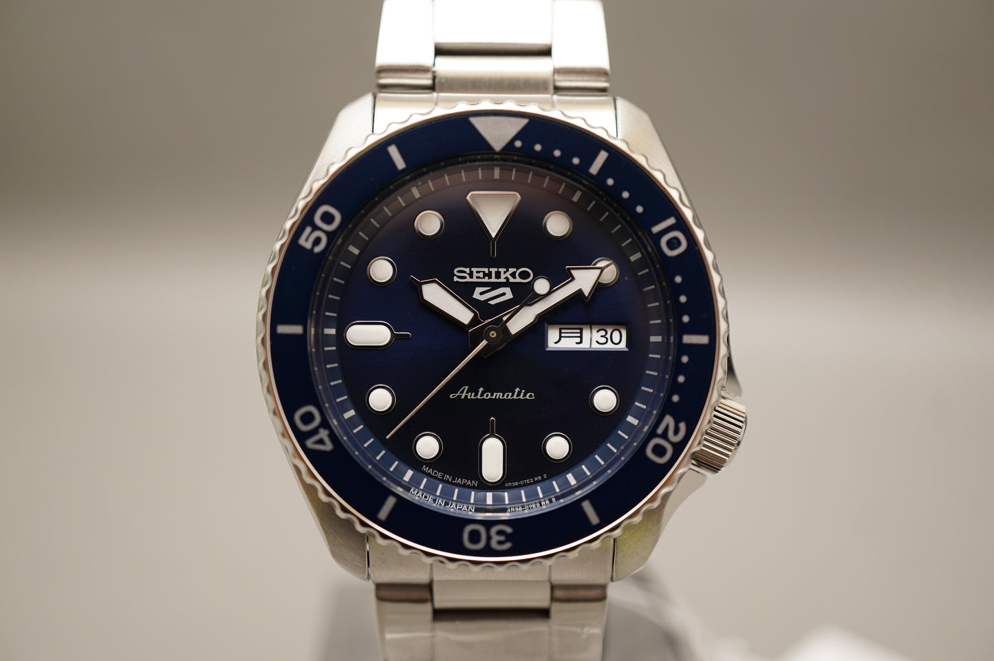 New Seiko 5 Sports SBSA001 4R36 JDM 5KX Sports Style Blue Dial Automatic Watch