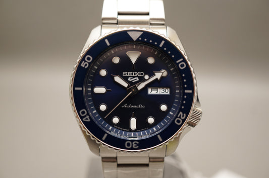 New Seiko 5 Sports SBSA001 4R36 JDM 5KX Sports Style Blue Dial Automatic Watch