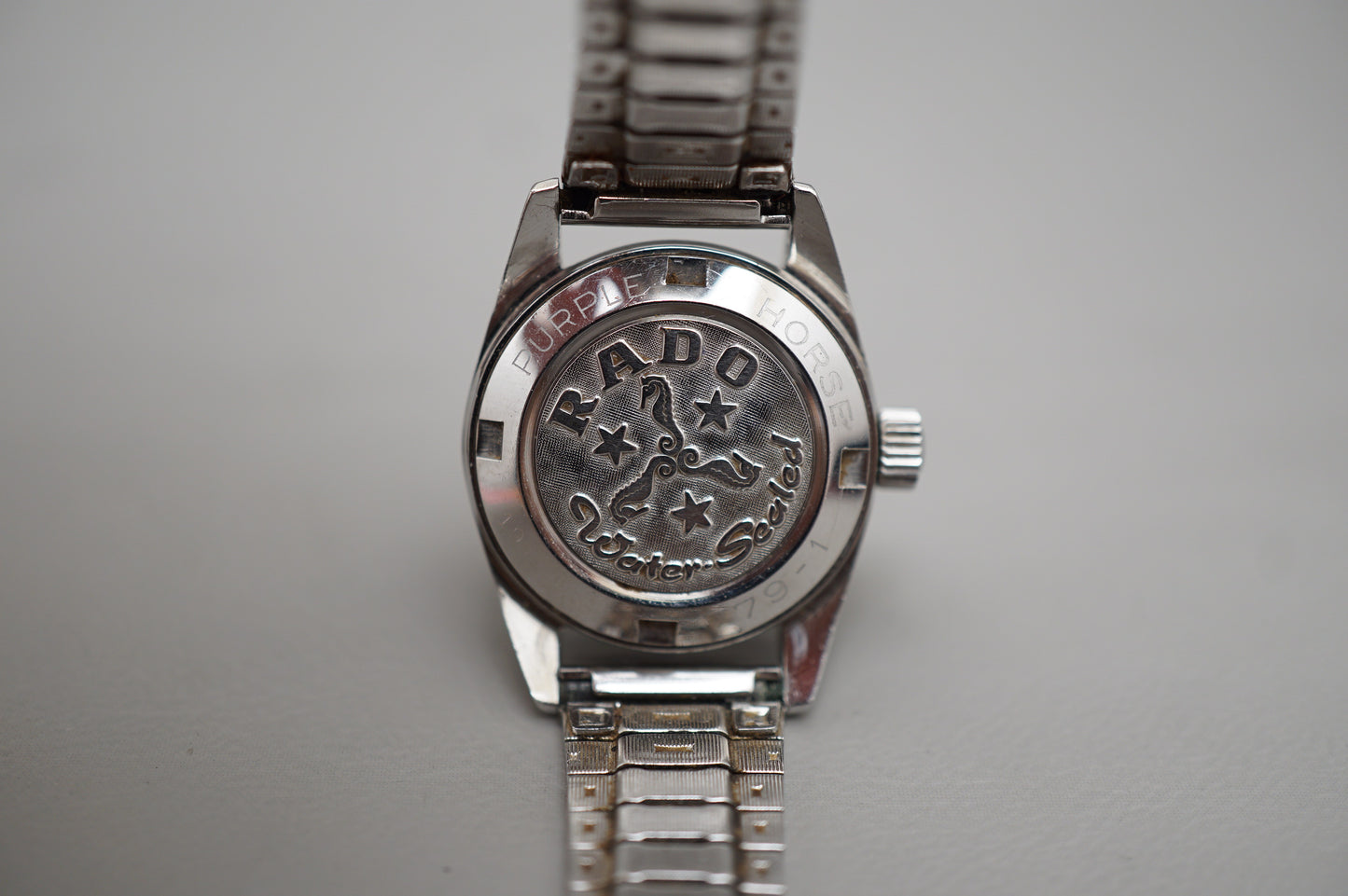 Vintage Rado Purple Horse 779-1 Silver Dial Date Swiss Ladies Automatic Watch