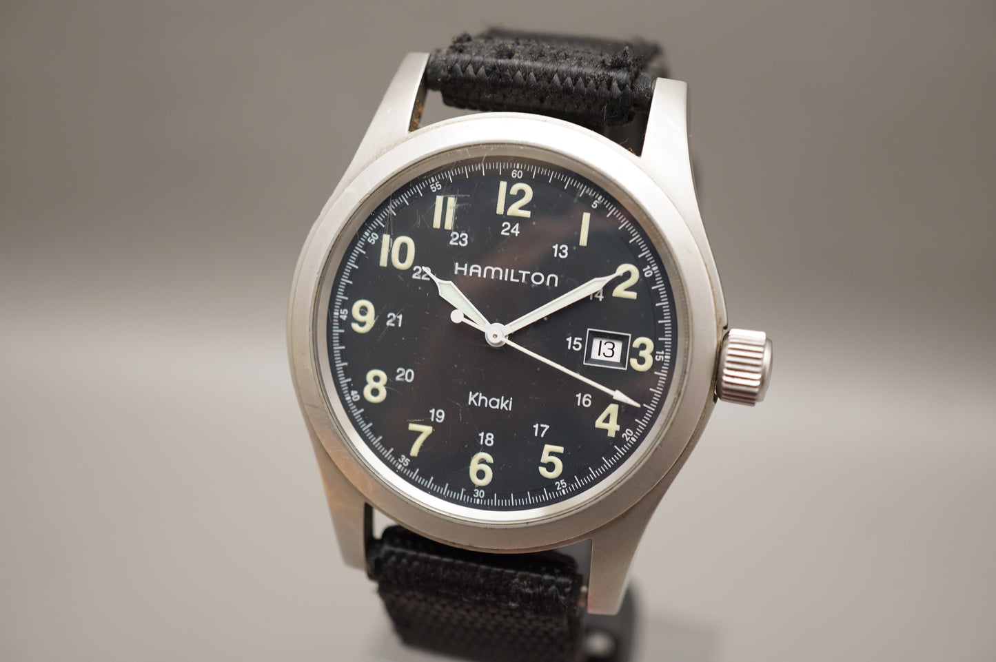 Hamilton Khaki 000092 Field Black Dial Swiss ETA Quartz 42mm Field Watch