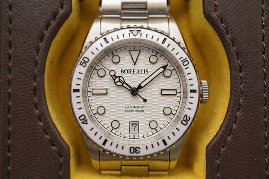 Borealis Bull Shark V2 BBSV2BB Miyota 9015 White Dial Automatic Watch