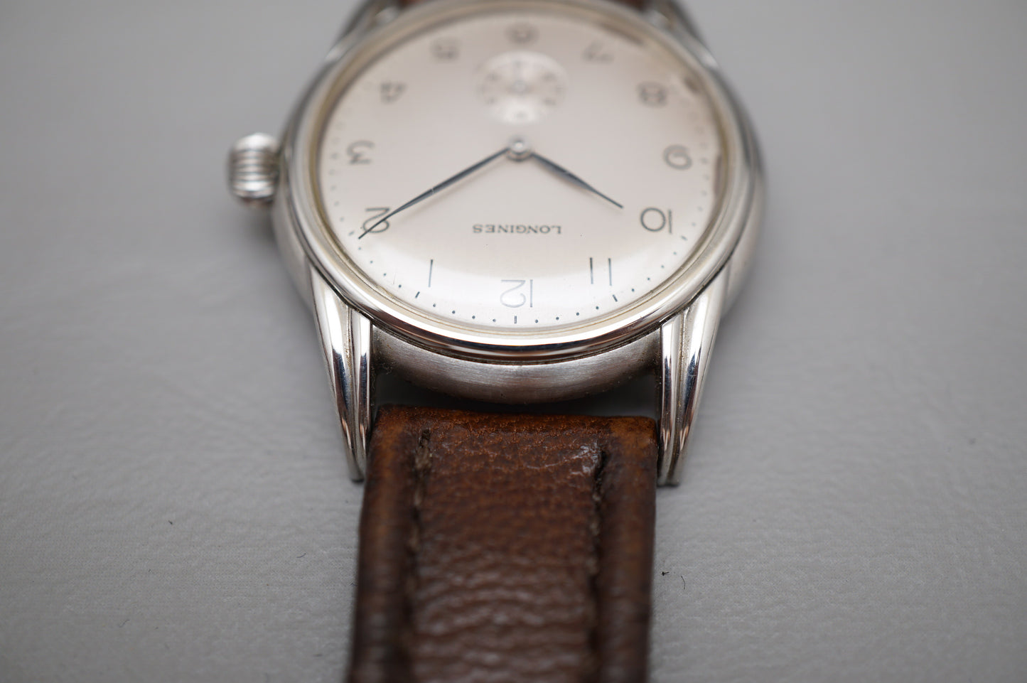 Vintage Longines 3474-831 White Dial 32mm Handwound Mechanical Watch