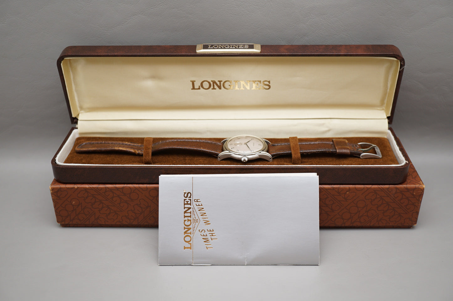 Vintage Longines 3474-831 White Dial 32mm Handwound Mechanical Watch