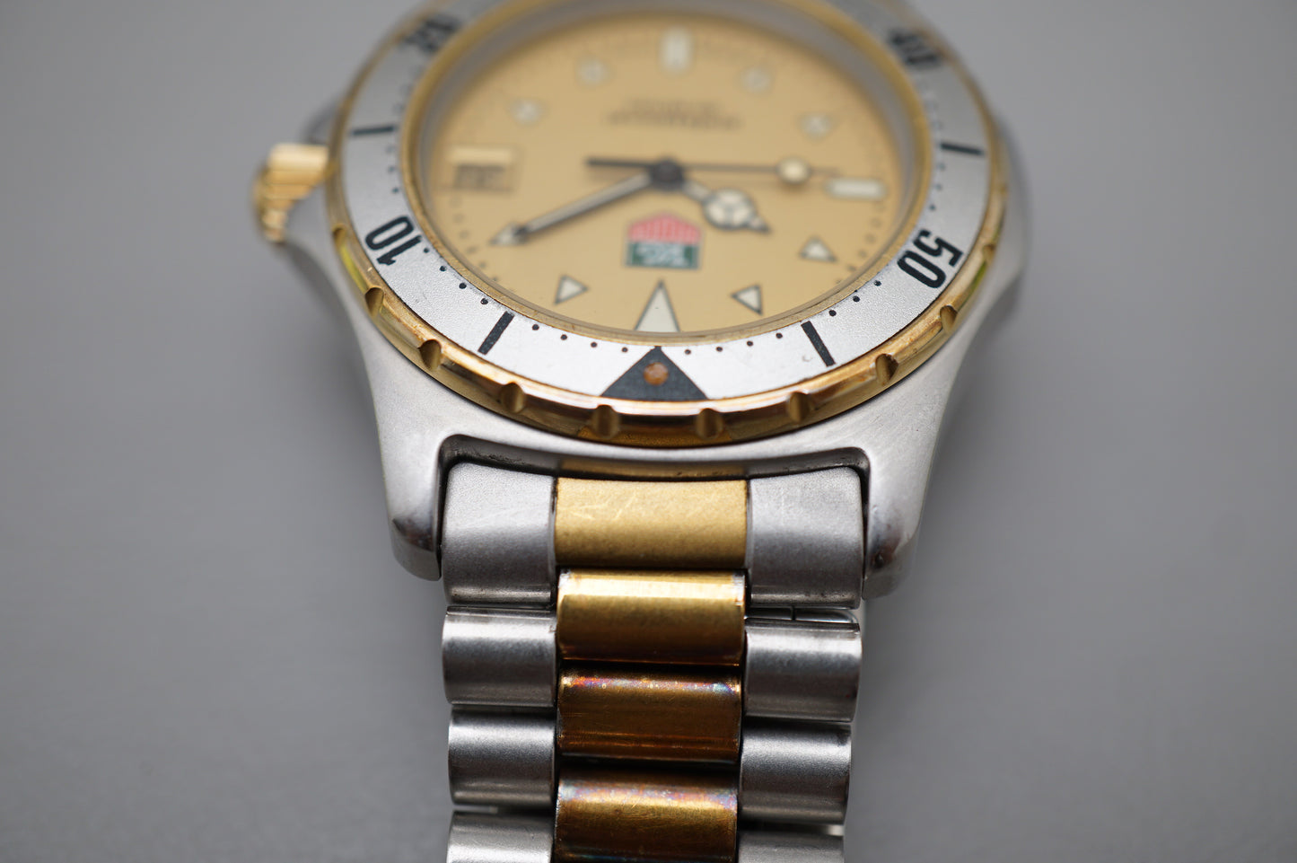 Tag Heuer 2000 Professional 974.013F Gold Dial Two Tone 200M Quartz Watch