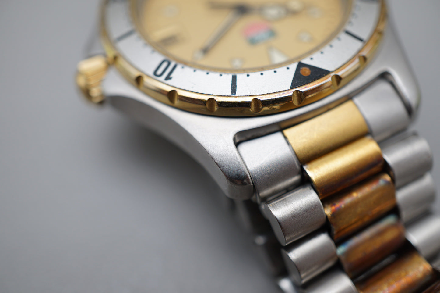 Tag Heuer 2000 Professional 974.013F Gold Dial Two Tone 200M Quartz Watch