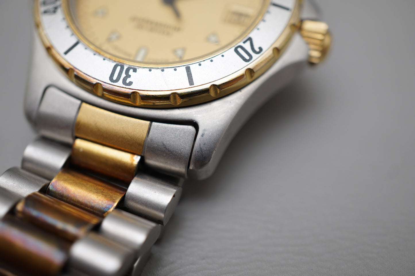 Tag Heuer 2000 Professional 974.013F Gold Dial Two Tone 200M Quartz Watch