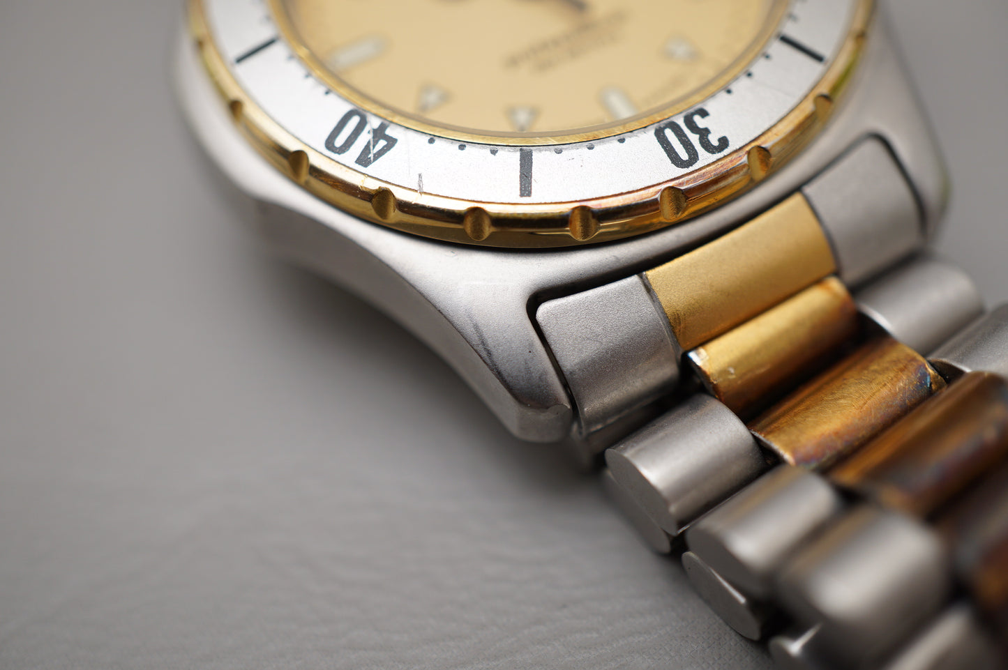 Tag Heuer 2000 Professional 974.013F Gold Dial Two Tone 200M Quartz Watch