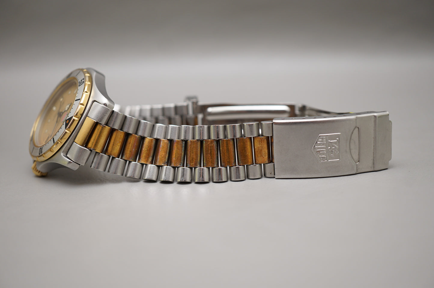 Tag Heuer 2000 Professional 974.013F Gold Dial Two Tone 200M Quartz Watch