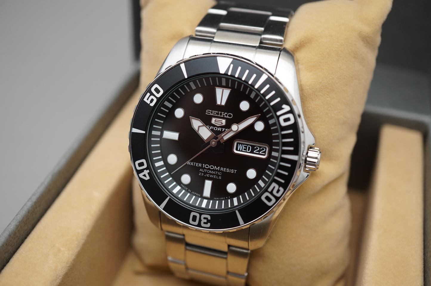 Seiko 5 Sports SNZF17J1 7S36 Sea Urchin 100M Automatic Watch Made in Japan