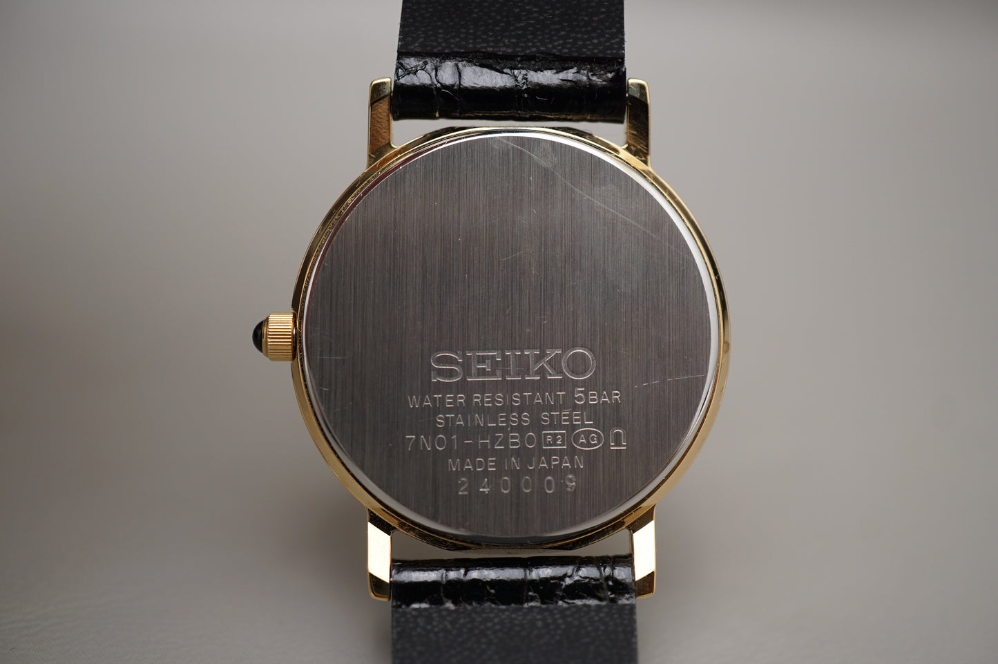 Seiko SZLJ155 7N01 Gold Tone Textured Dial Quartz Mens Watch