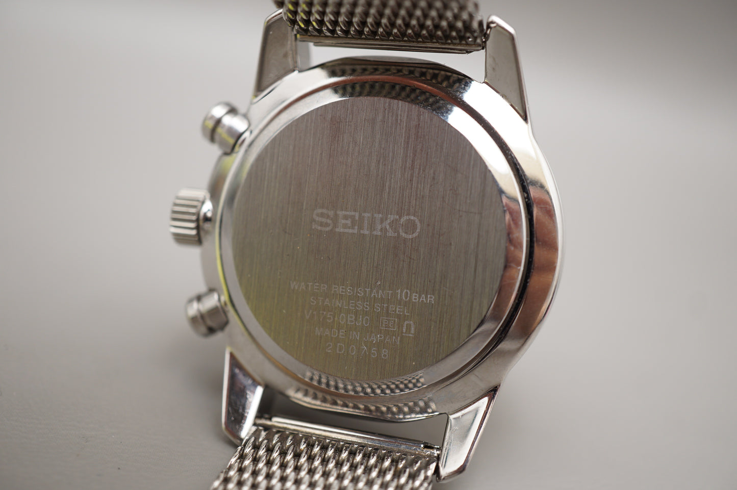 Seiko Spirit SBPY089 V175 Black Dial Chronograph Solar Quartz Watch