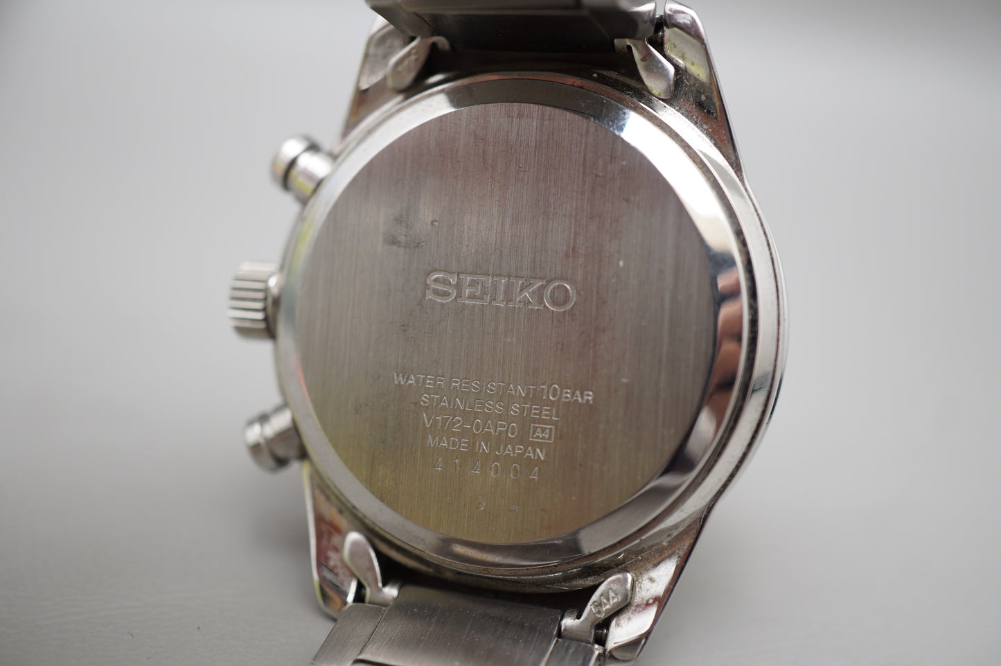 Seiko Spirit SBPY113 V172 JDM White Panda Dial Chronograph Solar Quartz Watch