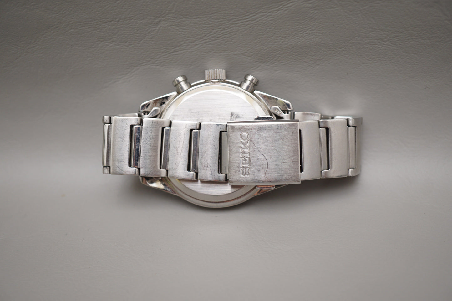 Seiko Spirit SBPY113 V172 JDM White Panda Dial Chronograph Solar Quartz Watch