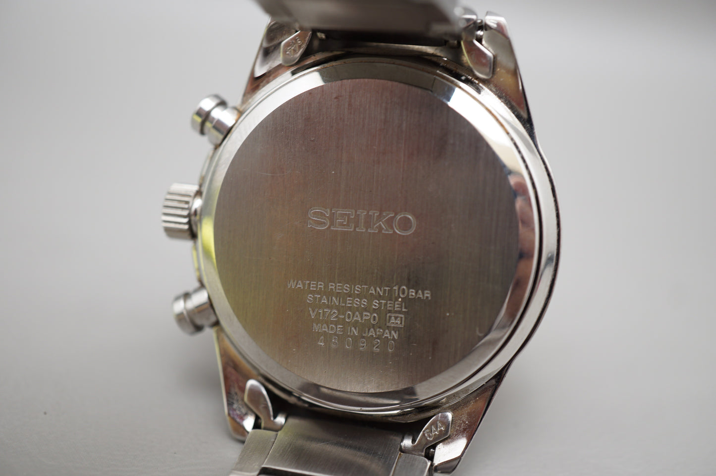 Seiko Spirit SBPY117 V172 JDM White Panda Dial Chronograph Solar Quartz Watch