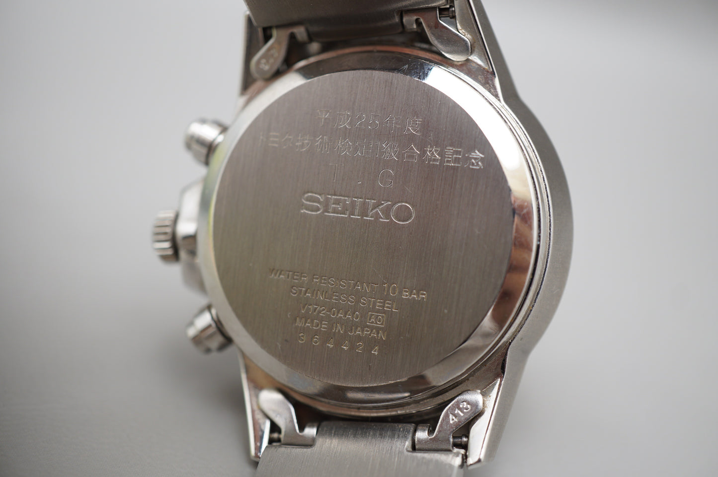Seiko Spirit SBPY007 V172 Blue Dial JDM Solar Quartz Chronograph Watch