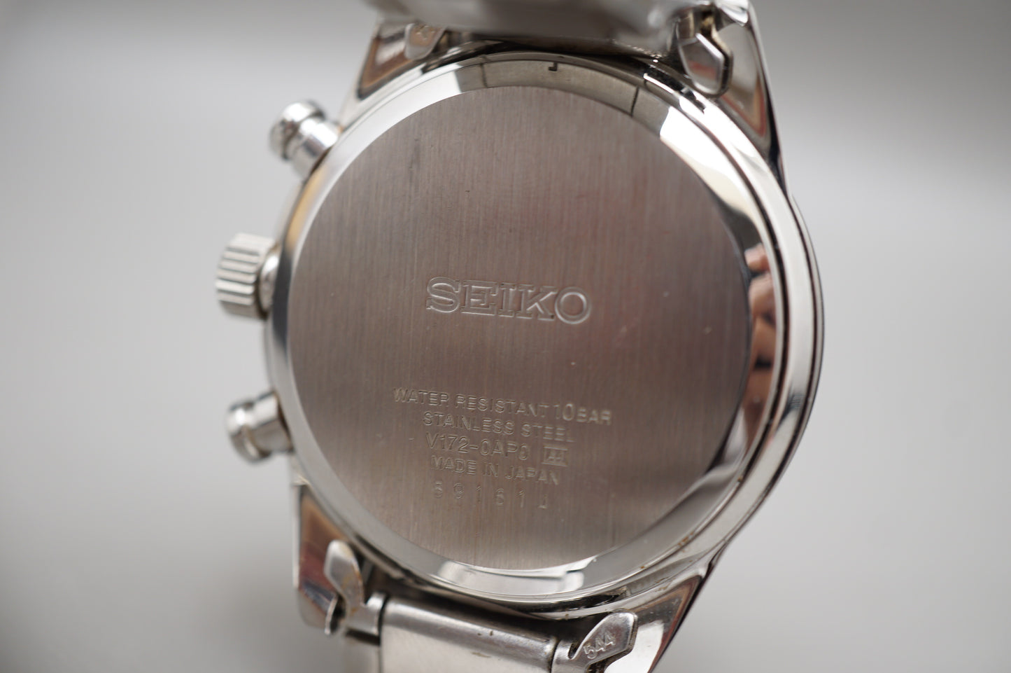 Seiko Spirit SBPY119 V172 JDM Black Dial Chronograph Solar Quartz Watch