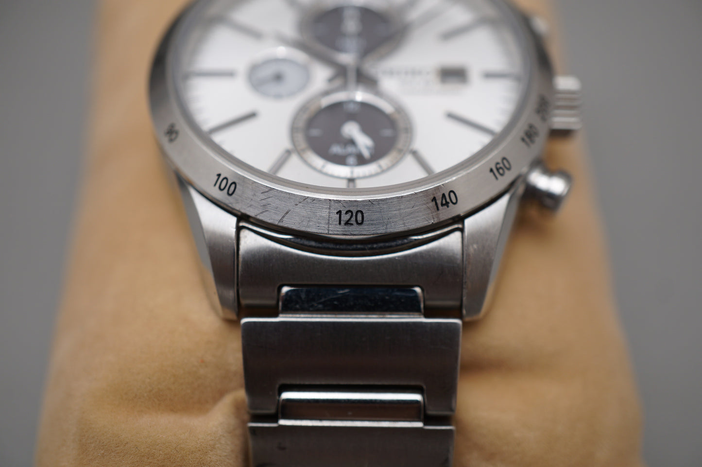Seiko Spirit SBPY113 V172 JDM White Panda Dial Chronograph Solar Quartz Watch