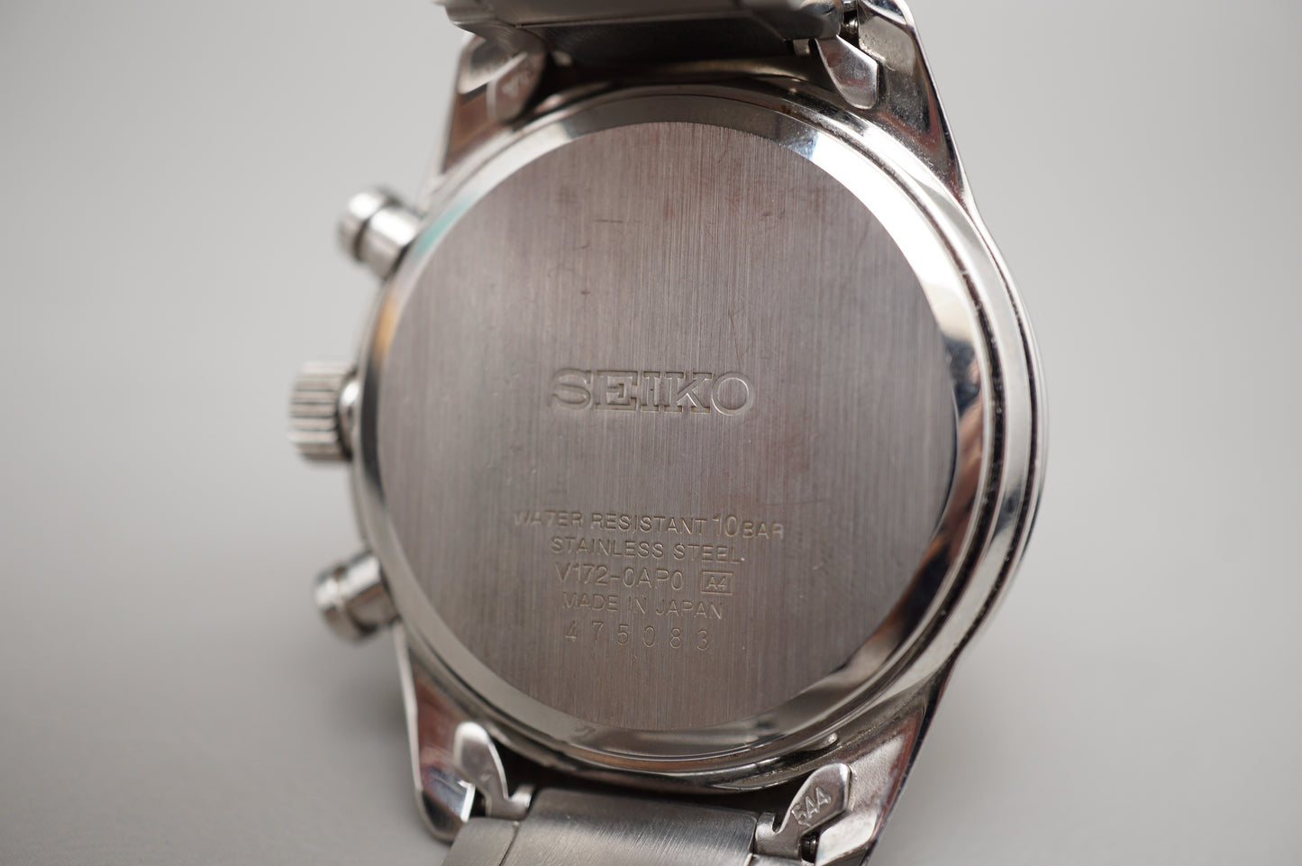Seiko Spirit SBPY113 V172 JDM White Panda Dial Chronograph Solar Quartz Watch