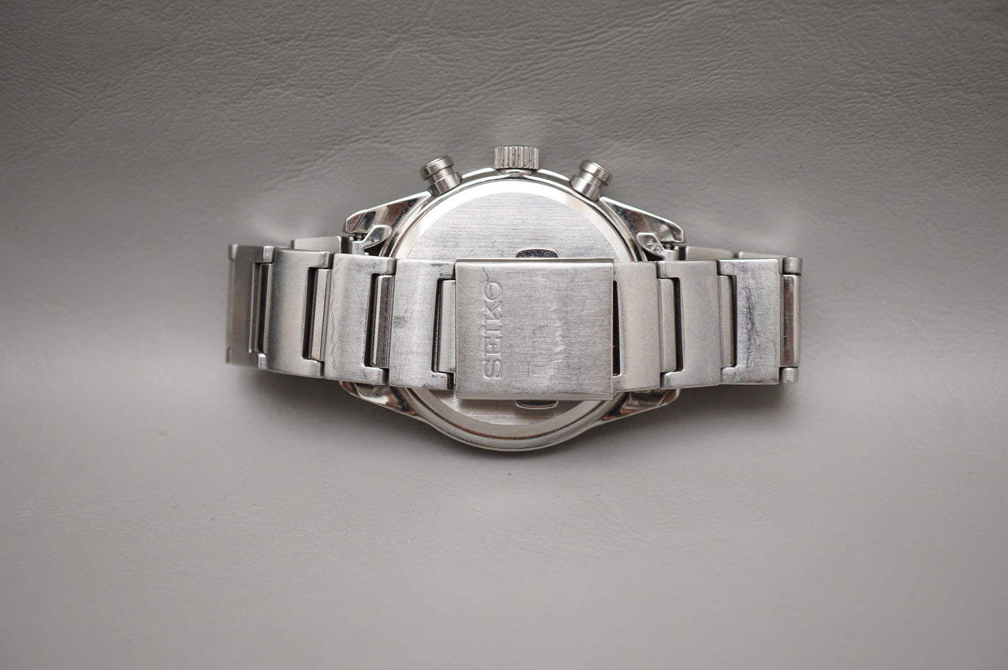 Seiko Spirit SBPY113 V172 JDM White Panda Dial Chronograph Solar Quartz Watch