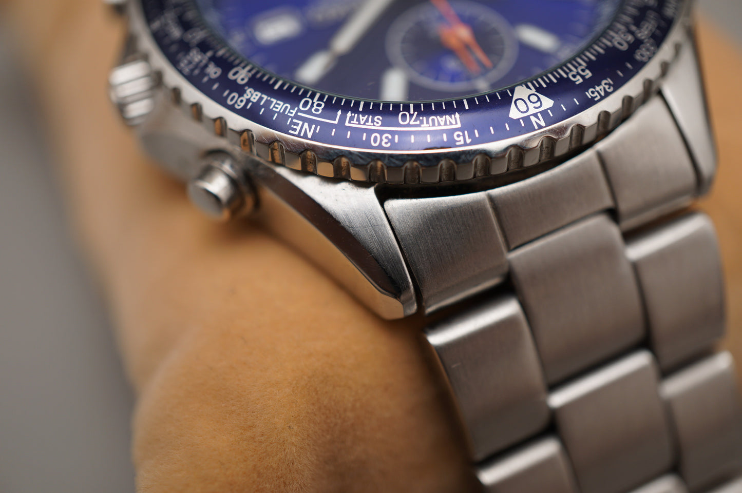 Seiko SND255 7T92 Flightmaster Pilot Chronograph Blue Slide Rule Quartz Watch
