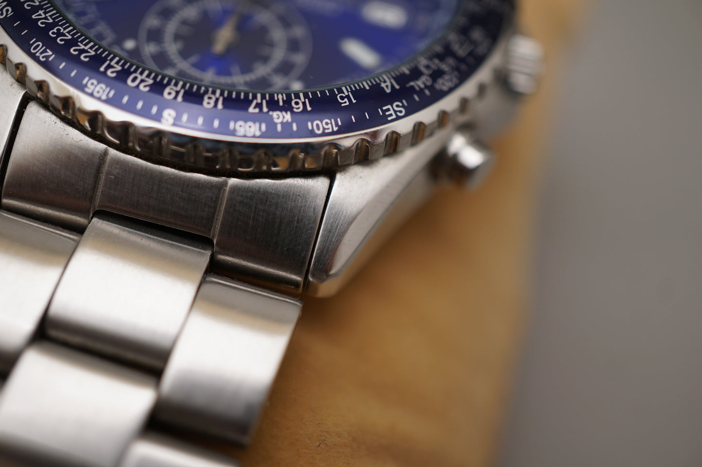 Seiko SND255 7T92 Flightmaster Pilot Chronograph Blue Slide Rule Quartz Watch