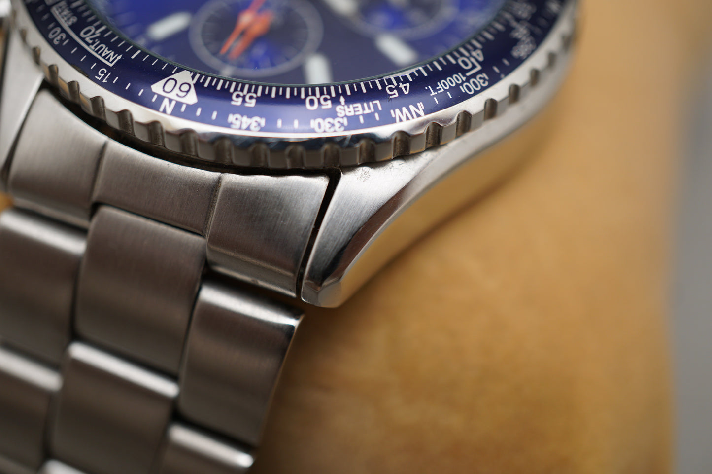 Seiko SND255 7T92 Flightmaster Pilot Chronograph Blue Slide Rule Quartz Watch