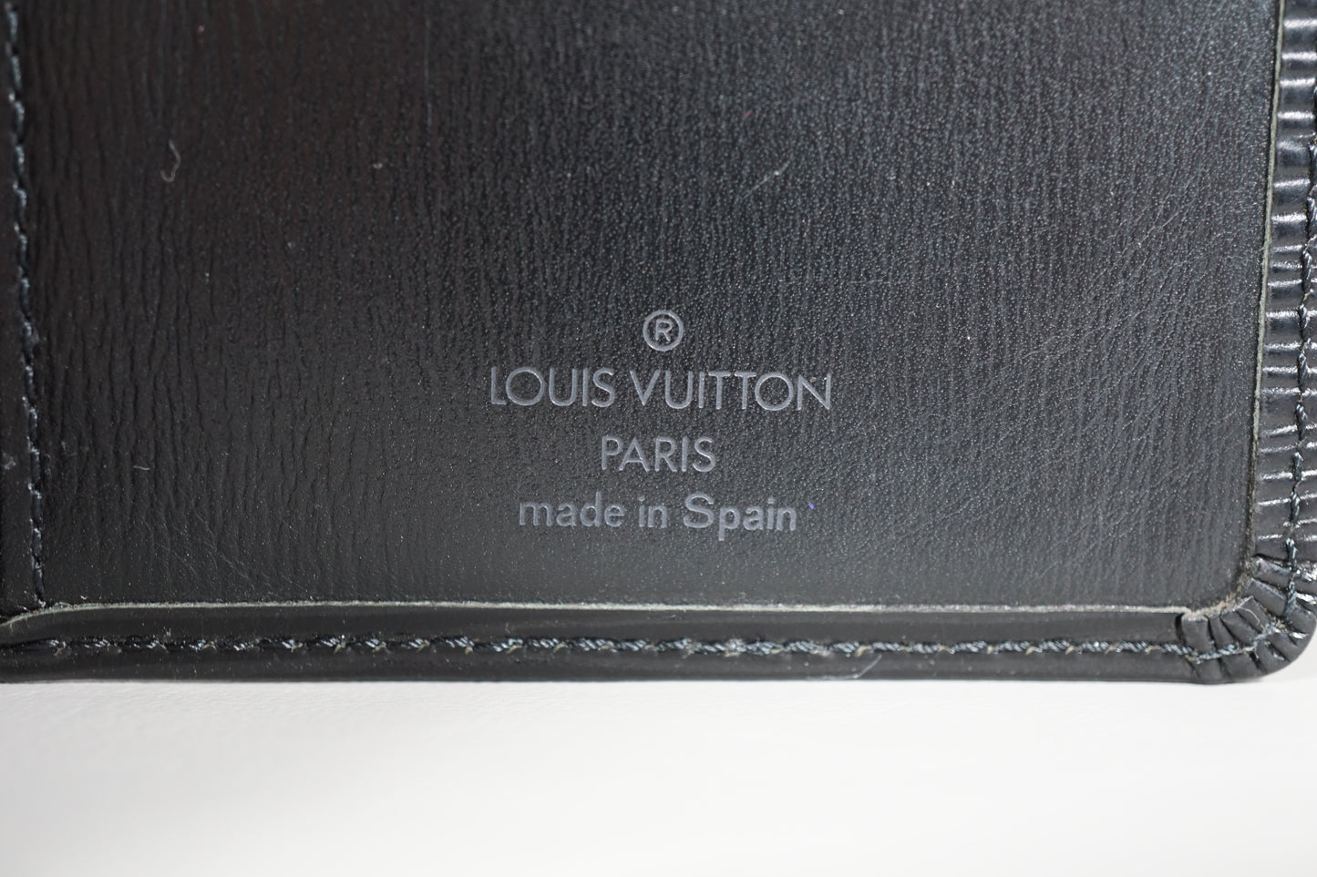 Louis Vuitton Black Epi Porto Cult Credit M63212 Wallet