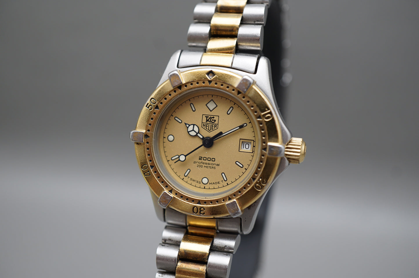 Tag Heuer 2000 964.008 Two Tone Gold Dial Professional Ladies Quartz Watch