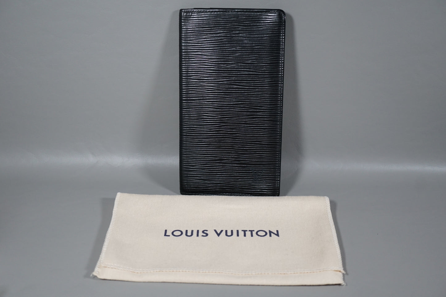 Louis Vuitton Black Epi Porto Cult Credit M63212 Wallet